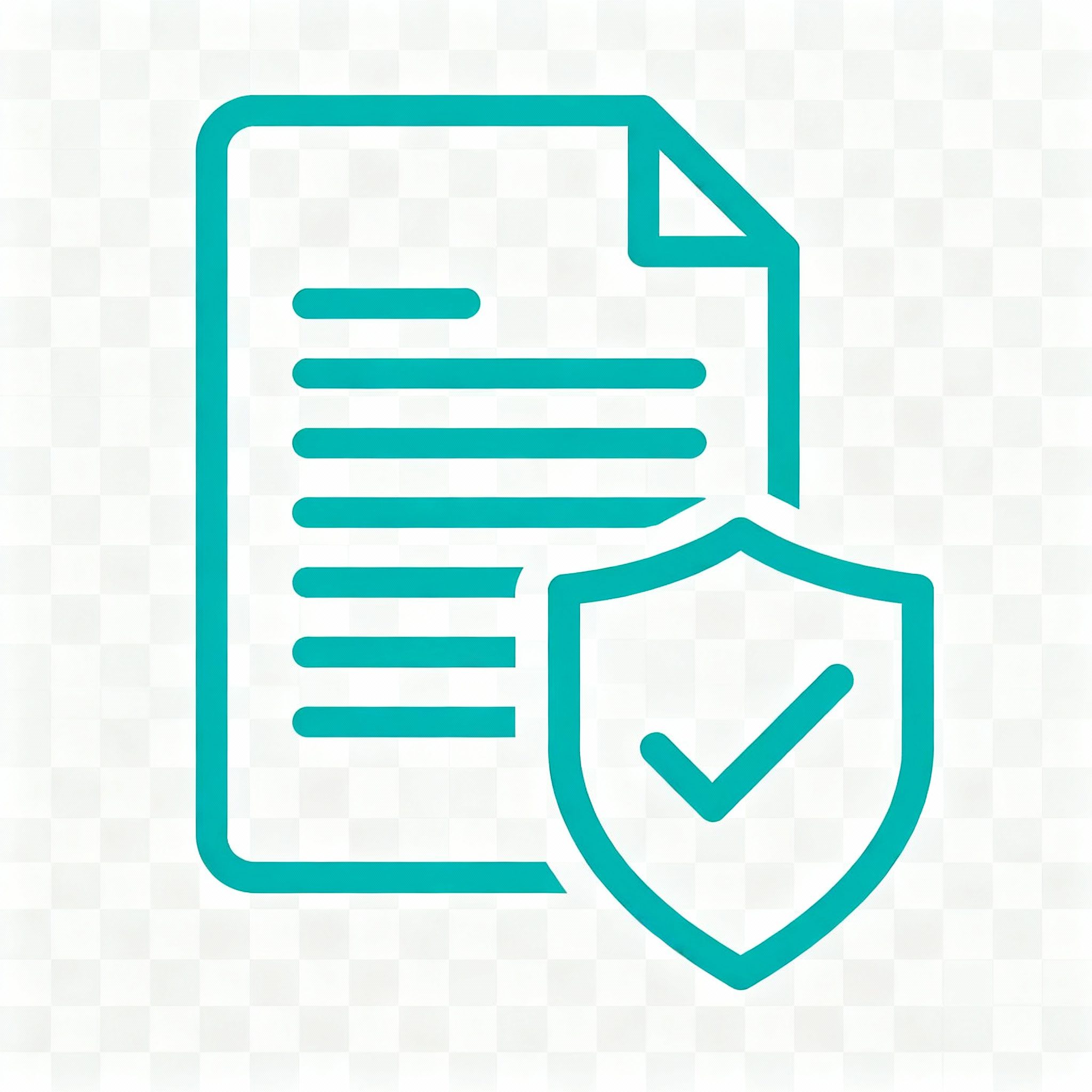 Icon depicting a document with a checkmark shield symbolizing ATS-optimized resume