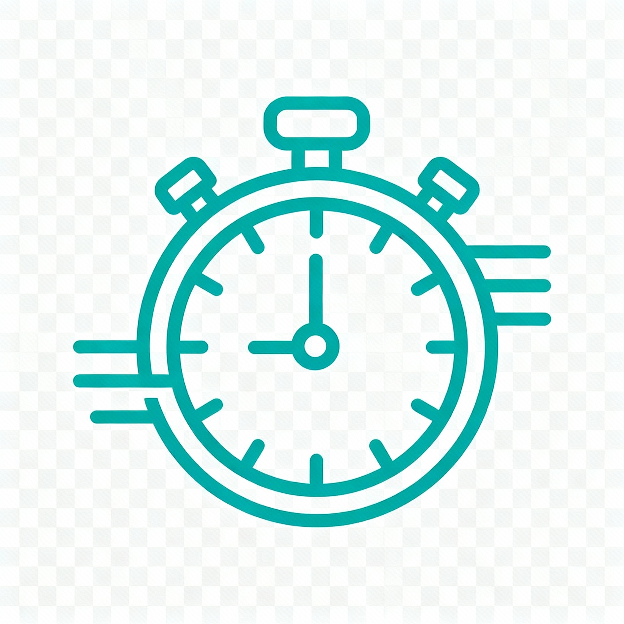 Icon of a clock with motion lines representing fast delivery service
