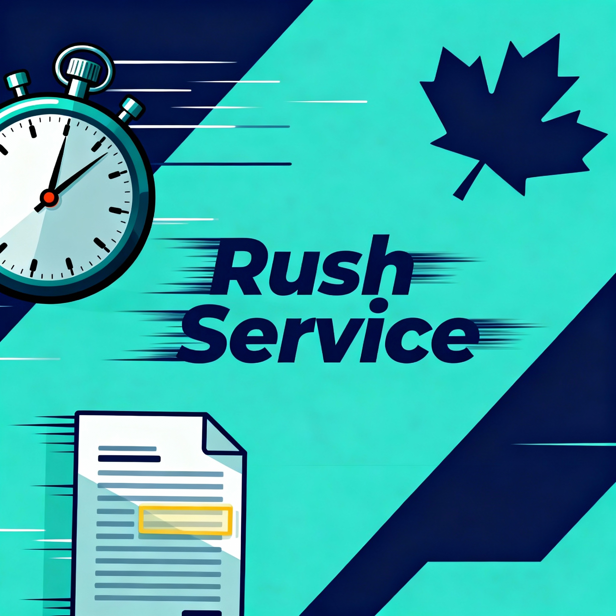 Stopwatch and highlighted resume document with Canadian maple leaf, conveying urgency and fast 24-hour delivery, in FutureHire brand colors.
